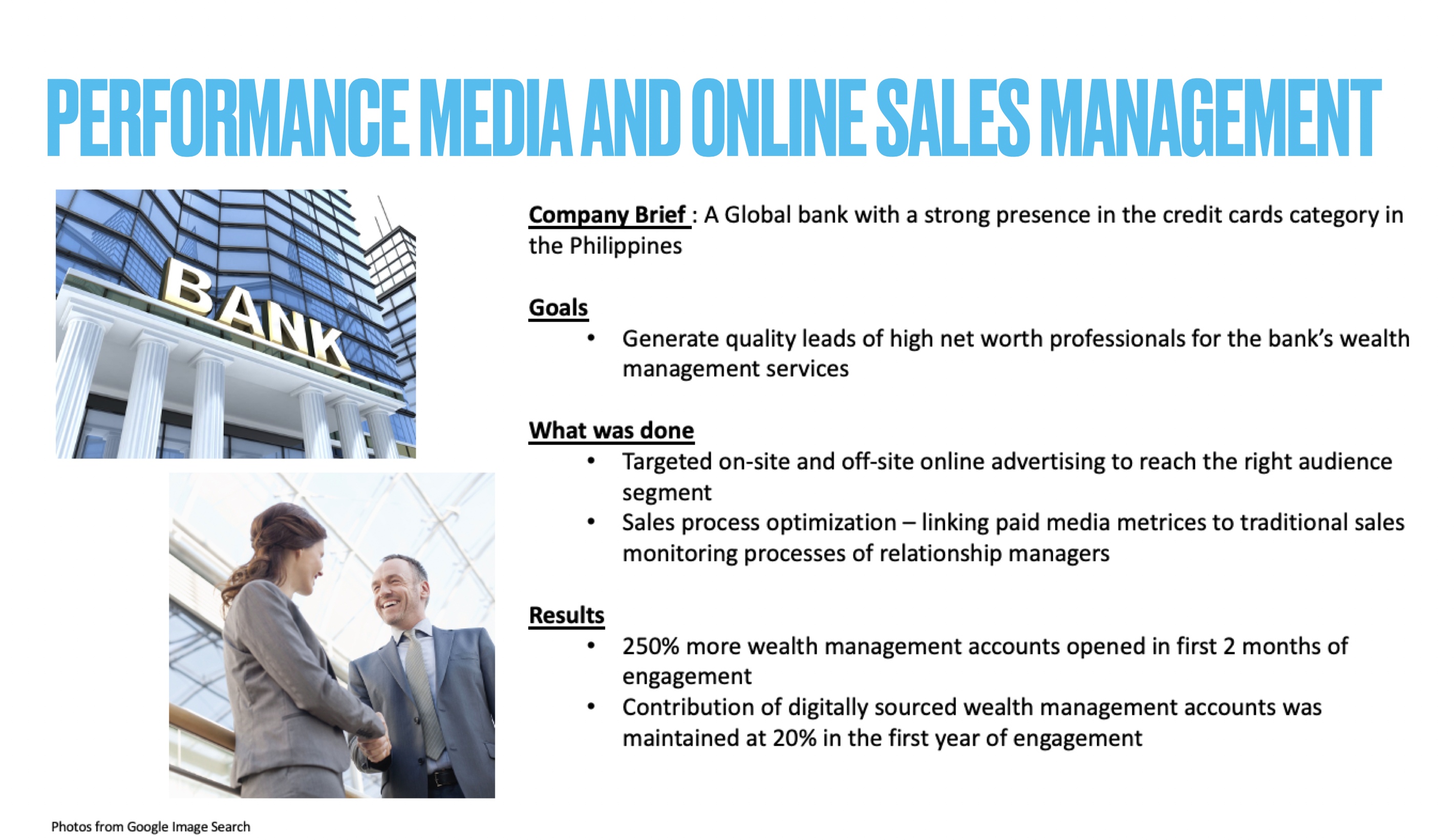 Performance Media and online sales ads